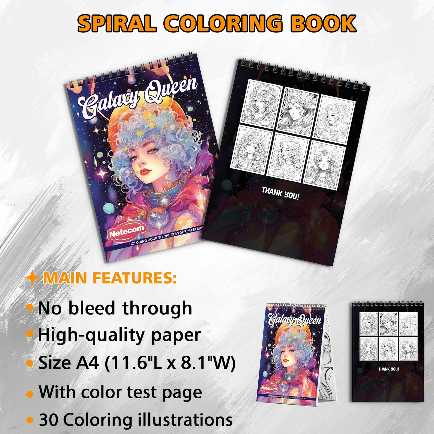 Galaxy Queen Spiral Bound Coloring Book, Cosmic Galaxy Queen Scenes for a Stellar and Majestic Art Adventure, Great for Fans of Space and Fantasy