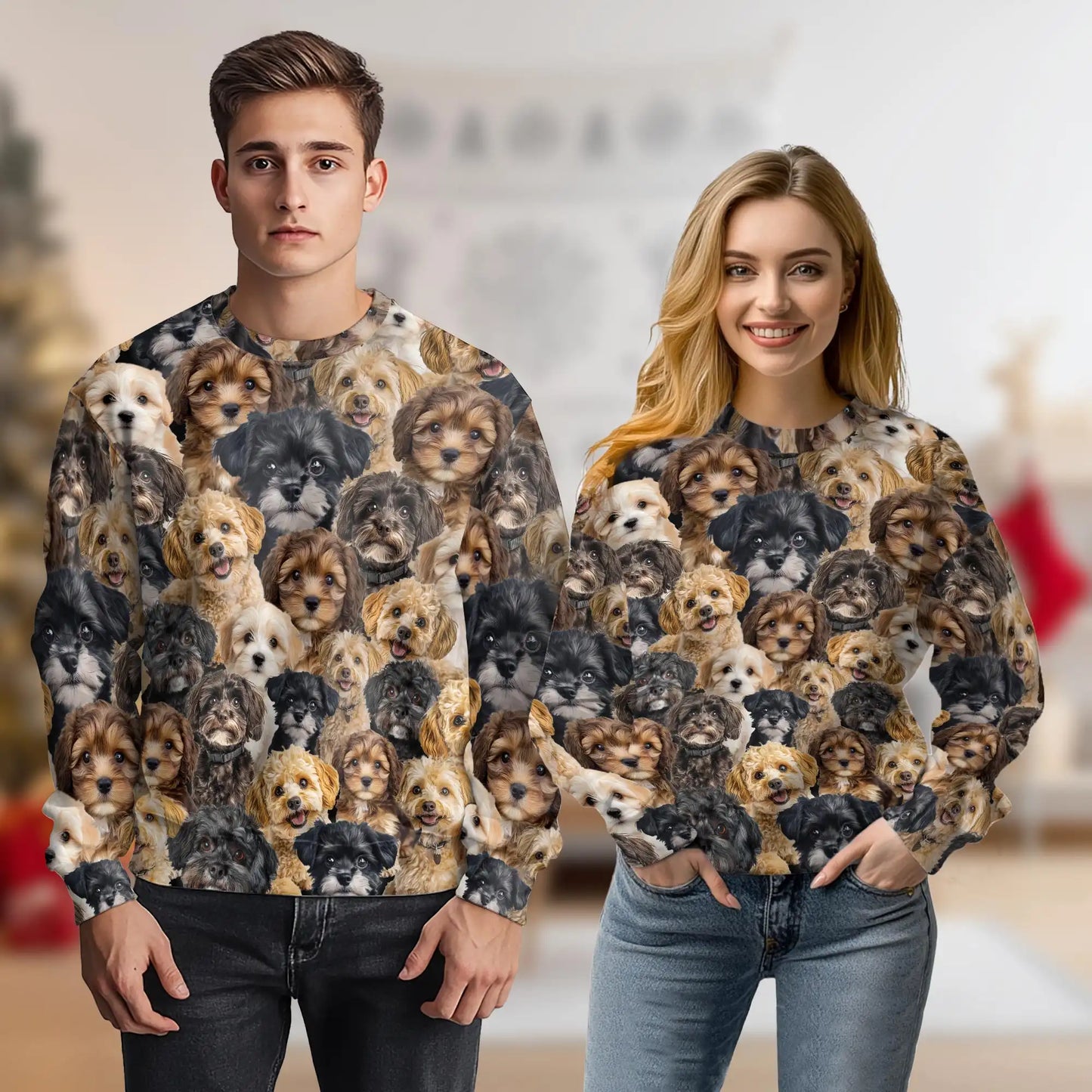 Schnoodle Awesome Sweatshirt, 3D All Over Print Cute Dog Crewneck Pullover for Men Women, Schnoodle Lover Gift - Netecom
