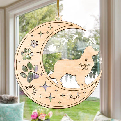 Netecom Border Collie Dog Memorial Suncatcher, Personalized Border Collie Christmas Ornament with Date Name, Bereavement Gifts for Loss of Pet, Dog Death Sympathy Gifts Pet Loss Sun Catchers, Dog Grief Gift