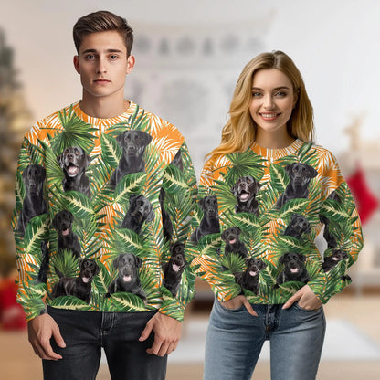 Black Labrador Retriever Dog Sweatshirt, 3D All Over Print Cute Dog Crewneck Pullover for Men Women, Labrador Lover Gift - Netecom