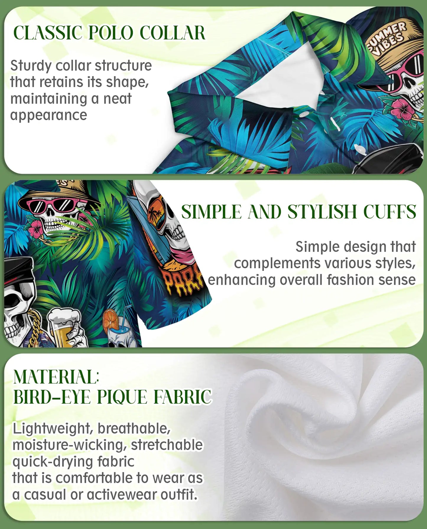 Skull Tropical Summer Polo Shirt | Netecom