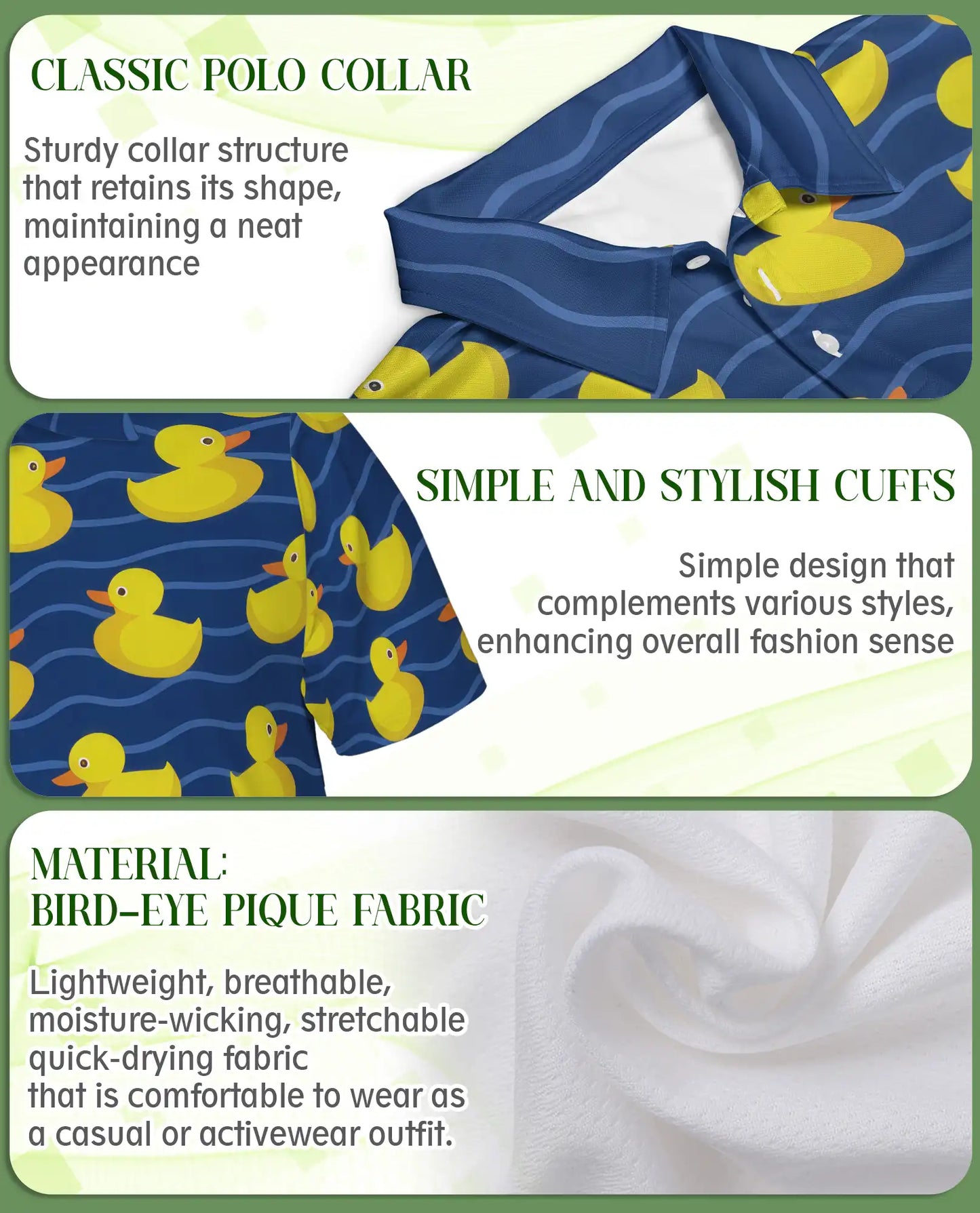 Yellow Duck Pattern Polo Shirt | Netecom