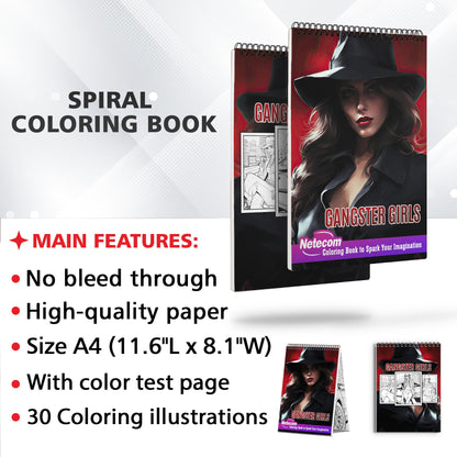 Gangster Girls Spiral Bound Coloring Book: 30 Edgy Coloring Pages Celebrating Gangster Girls