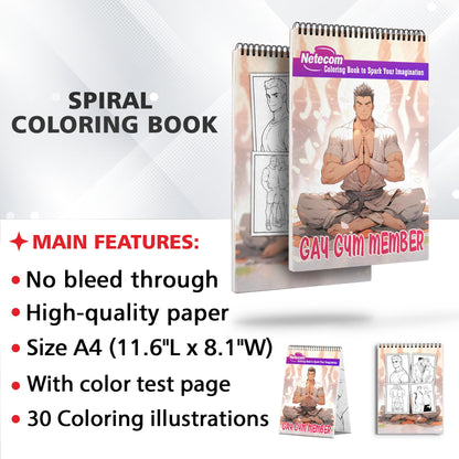 Gay Gym Member Spiral Bound Coloring Book: Journey to Self-Confidence with 30 Inspiring Pages, Where Love and Fitness Flourish