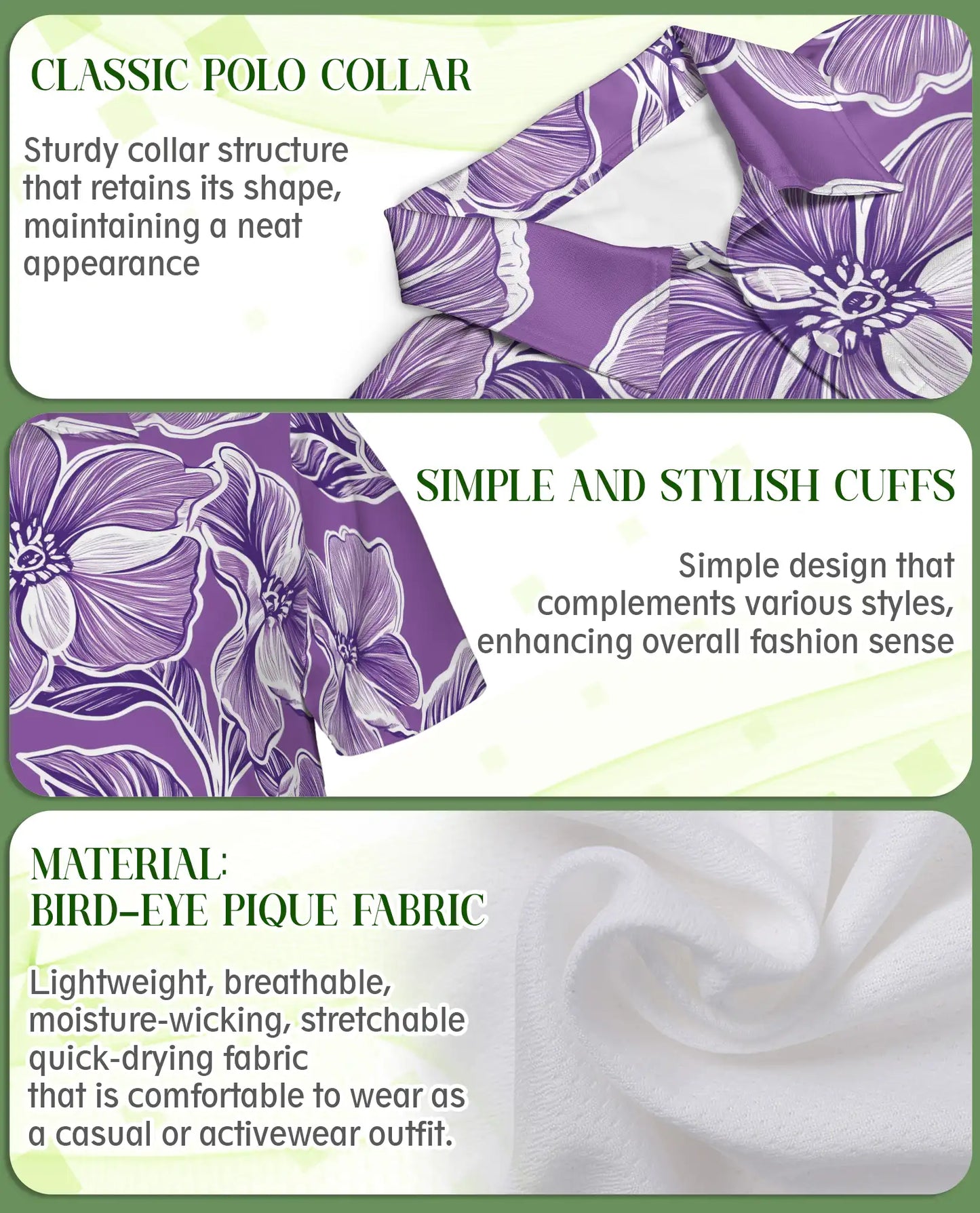 Purple Floral Polo Shirt – Elegant Summer Style | Netecom