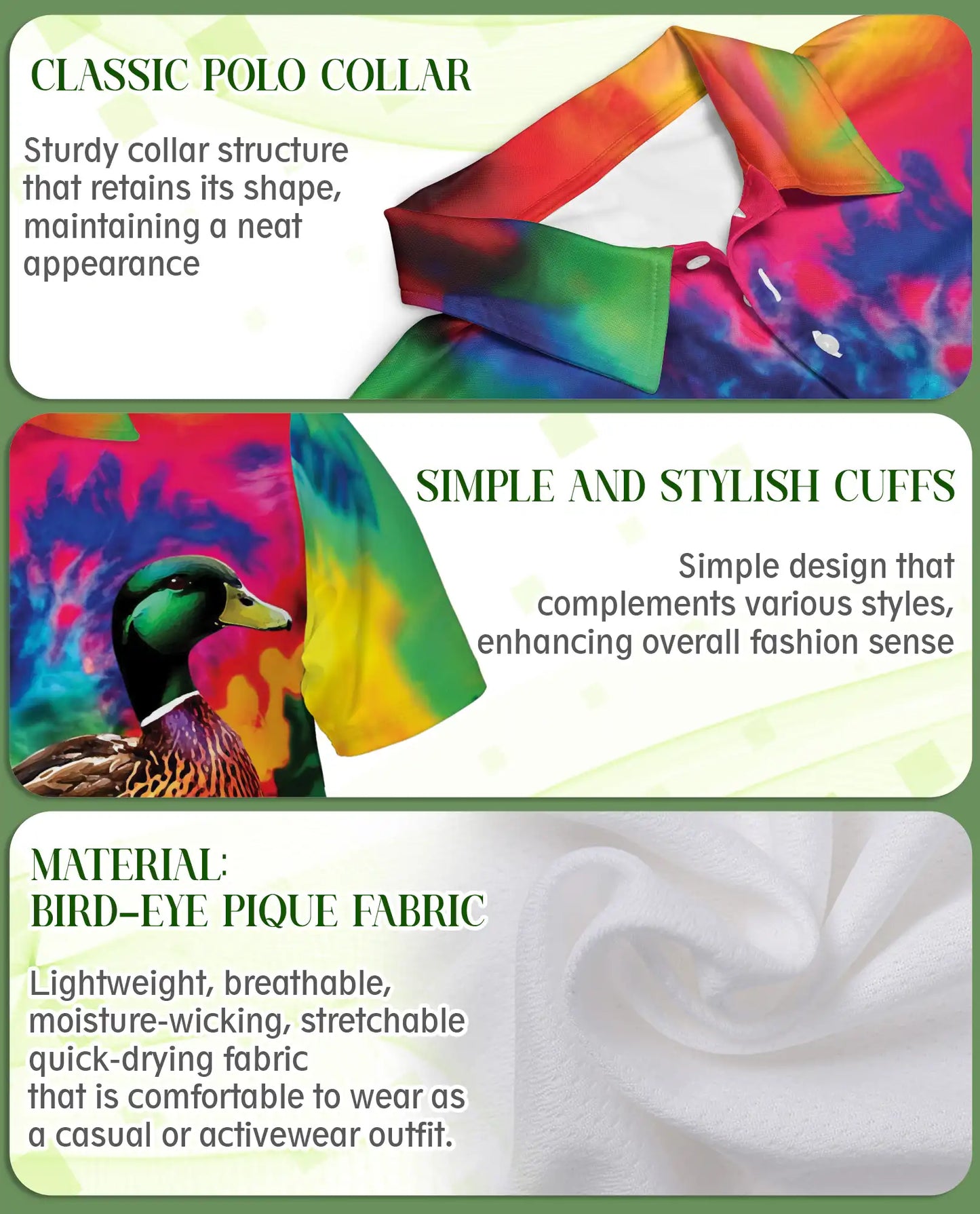 Mallard Duck Polo Shirt for Men- Colorful Duck Hunting Shirt | Netecom