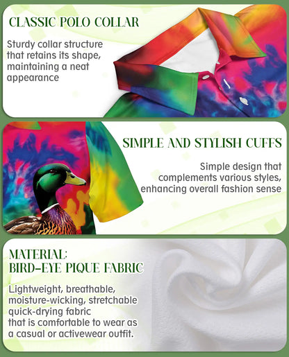 Mallard Duck Polo Shirt for Men- Colorful Duck Hunting Shirt | Netecom