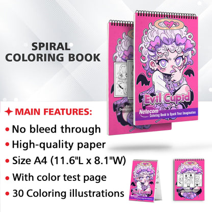 Evil Cupid Spiral Bound Coloring Book, Unleash your creativity with Evil Cupid's designs Coloring pages