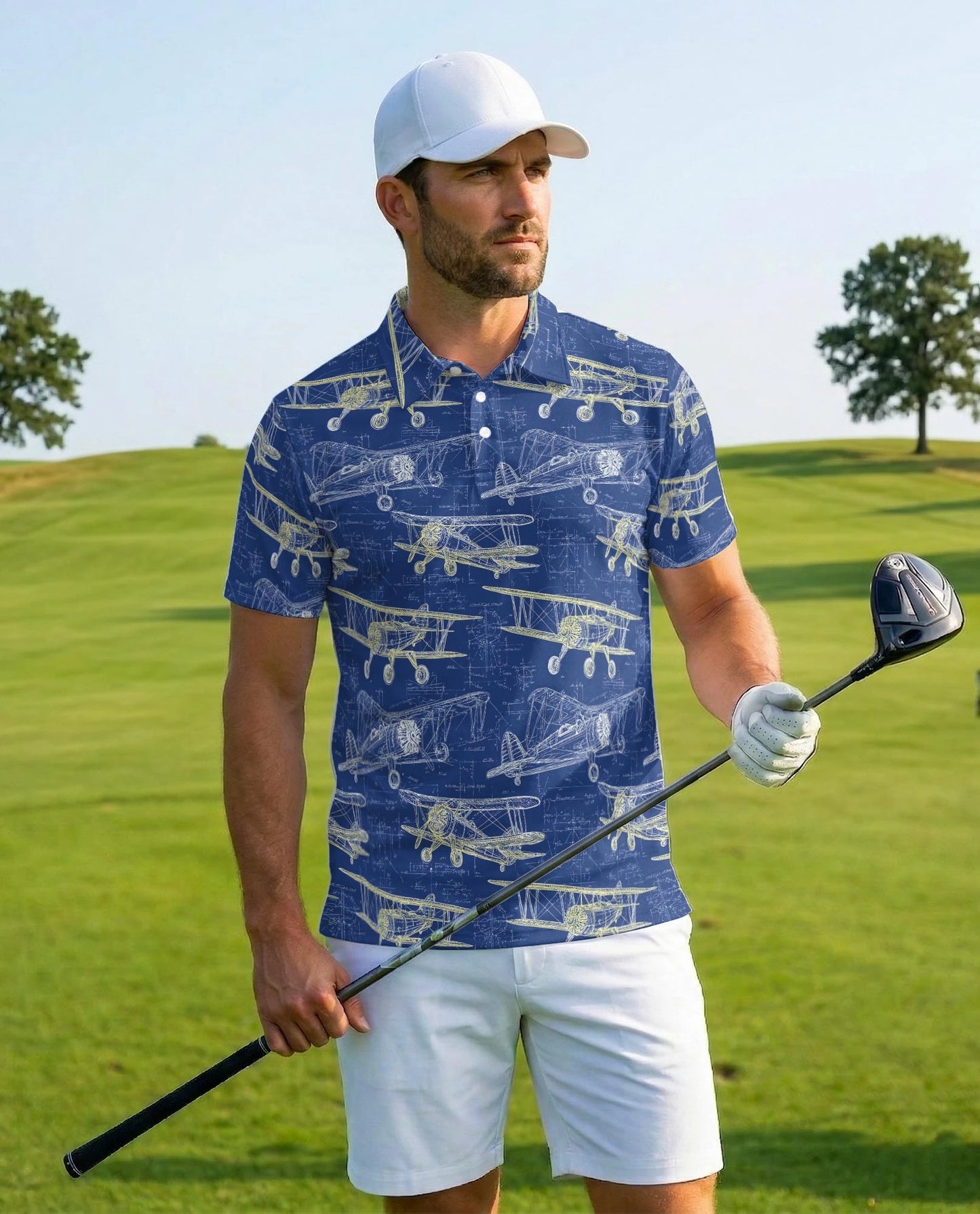 Vintage Aircraft Polo Shirt for Men – Classic Aviation Style | Netecom