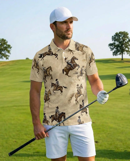 Cowboy Horse Polo Shirt – Western Ranch Style | Netecom