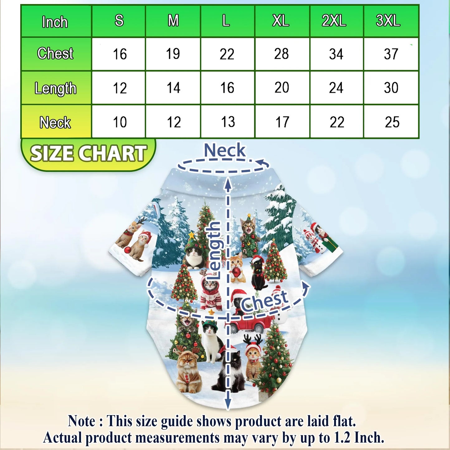 Cat Christmas Santa Print Hawaii Dog and Owner Matching Button Shirts