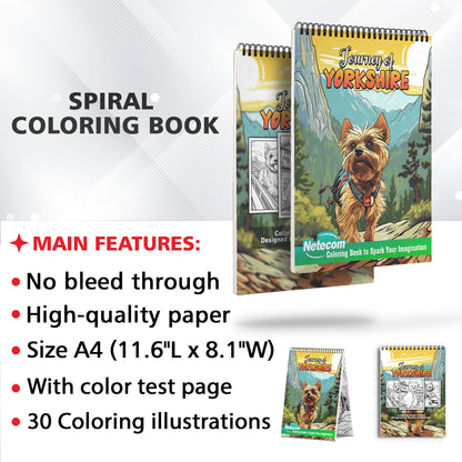 Journey of Yorkshire Spiral Bound Coloring Book, "A Coloring Journey through  History, Culture, and Natural  Beauty - 30 Captivating  Illustrations"