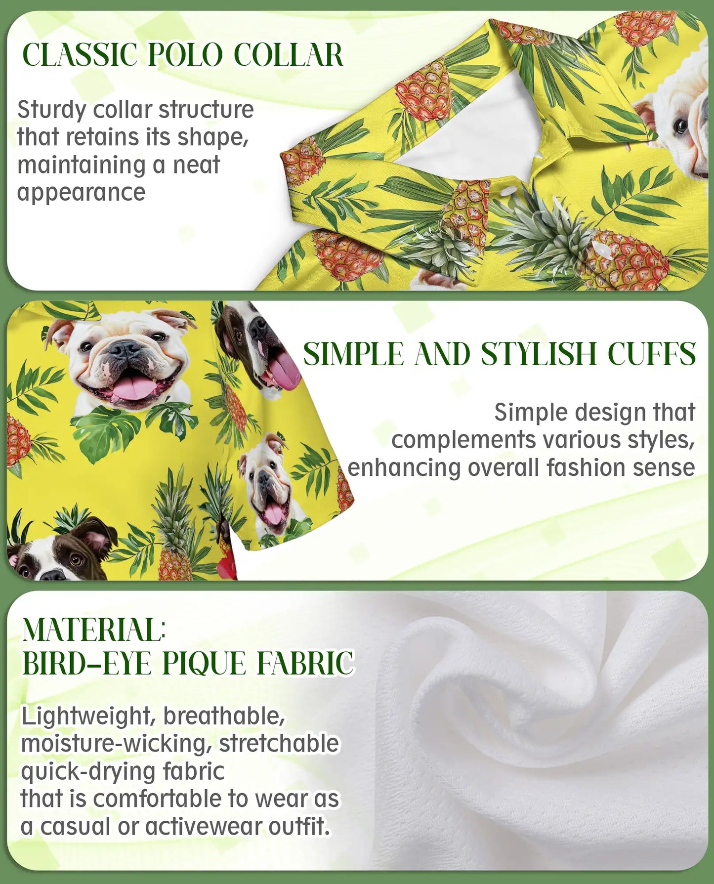 Bulldog Pineapple Hawaiian Polo Shirt | Netecom