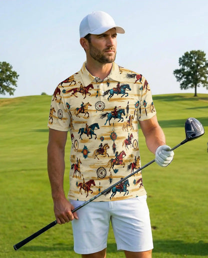 Native Horse Polo Shirt – Western Tribal Style | Netecom