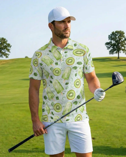 Kiwi Popsicle Polo Shirt for Men – Fresh Summer Style | Netecom
