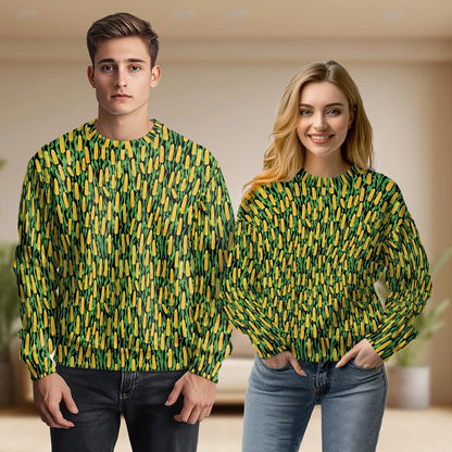 Corn Cob Sweatshirt, 3D All Over Print Agricultural Farm Crewneck Pullover for Men Women, Farmer Corn Lover Gift - Netecom