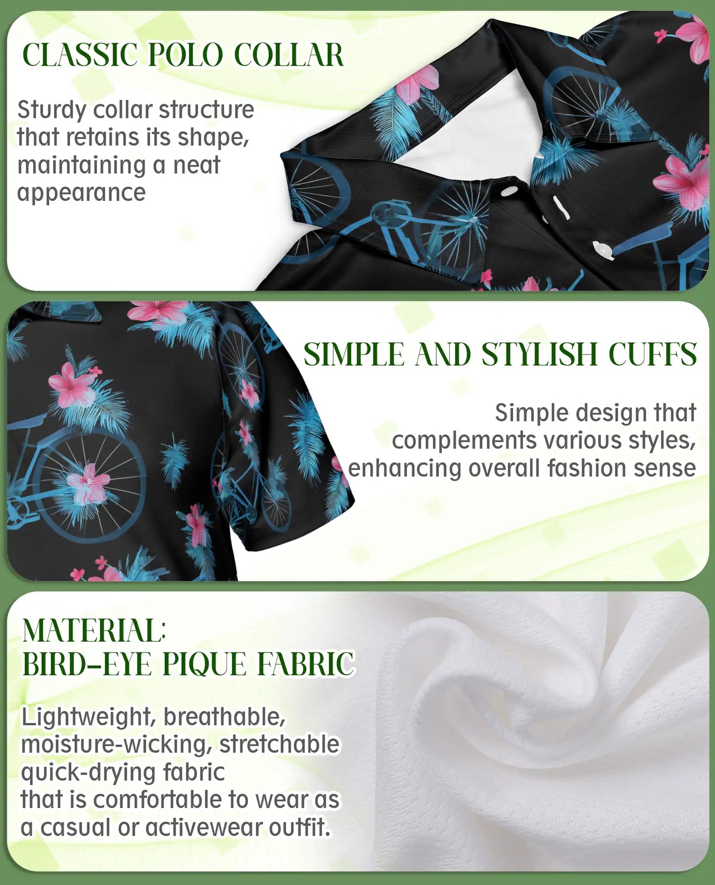 Bicycle Hawaiian Polo Shirt – Floral Summer Style | Netecom