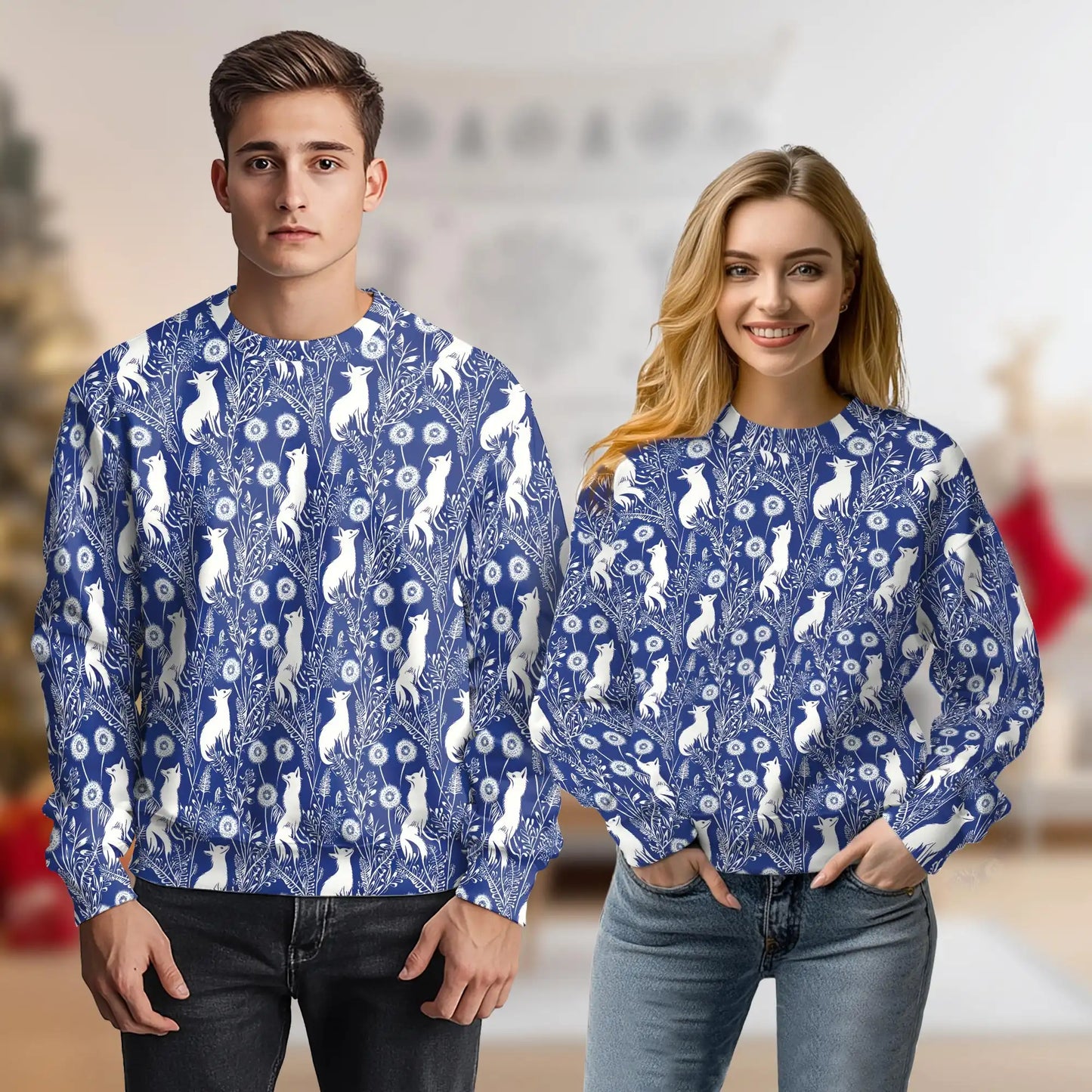Vintage Fox Sweatshirt, 3D All Over Print Rustic Woodland Animal Crewneck Pullover for Men Women, Fox Lover Gift - Netecom