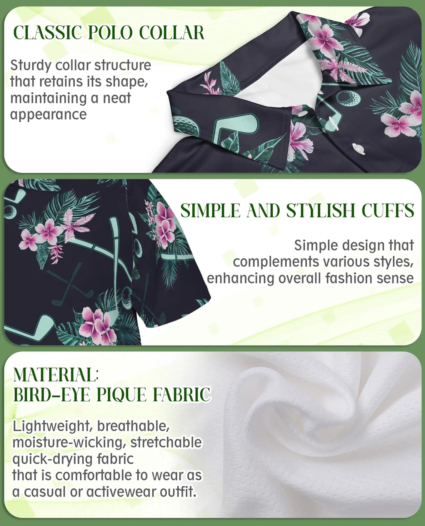 Golf Tropical Polo Shirt – Floral Fairway Print | Netecom