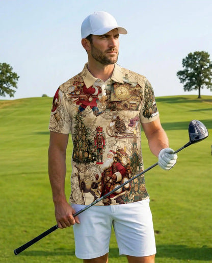 Christmas Holiday Santa Polo Shirt for Men – Festive Winter Design | Netecom