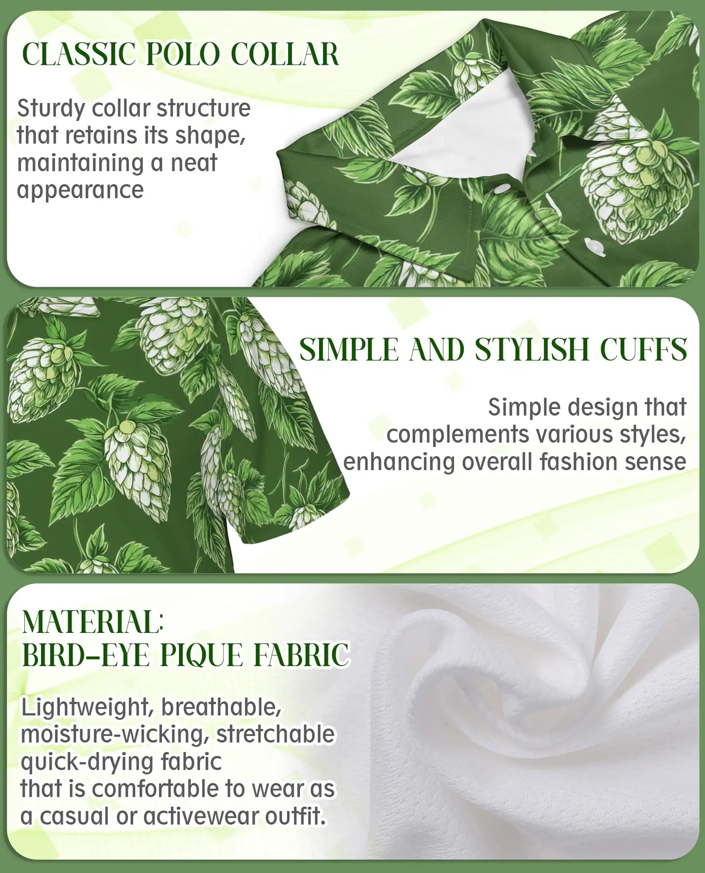 Hop Leaf Green Polo Shirt | Netecom