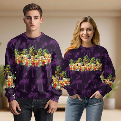 Tequila Summer Sweatshirt, 3D All Over Print Tropical Cocktail Crewneck Pullover for Men Women, Tequila Lover Gift - Netecom