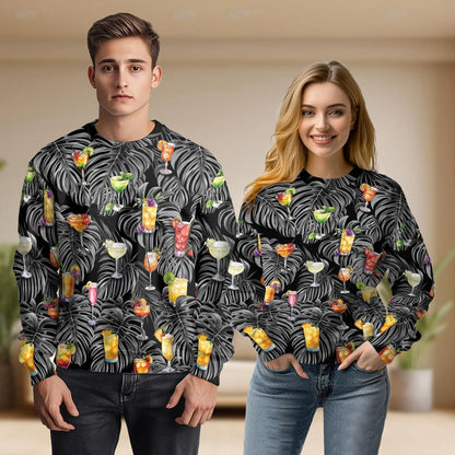 Proud Bartender Cocktails Tropical Sweatshirt, 3D All Over Print Beach Drink Crewneck Pullover for Men Women, Bartender Gift - Netecom