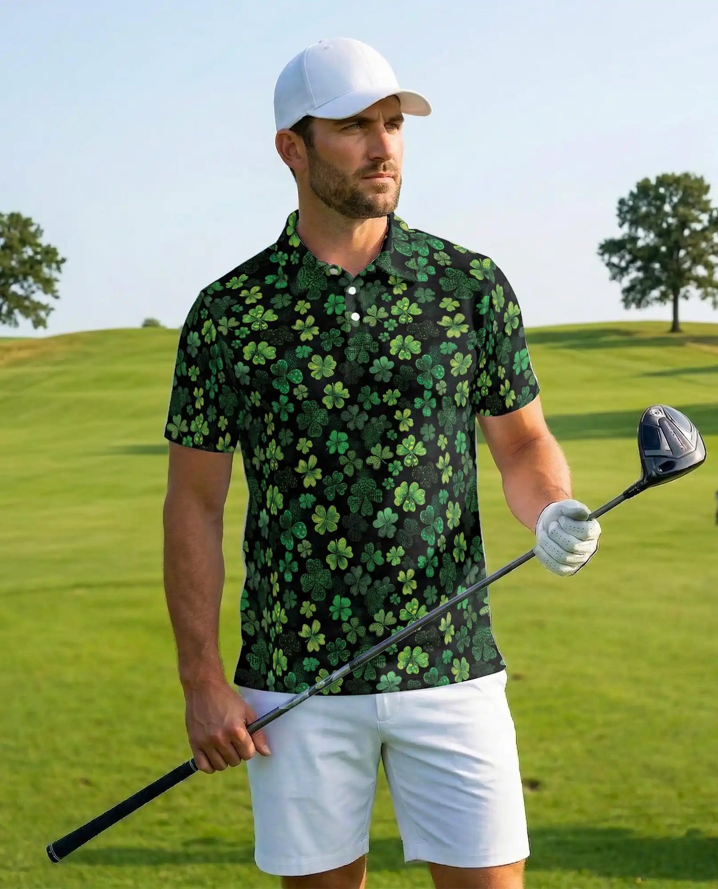 Blueberry Pattern Polo Shirt for Men – Summer Fruit Print | Netecom