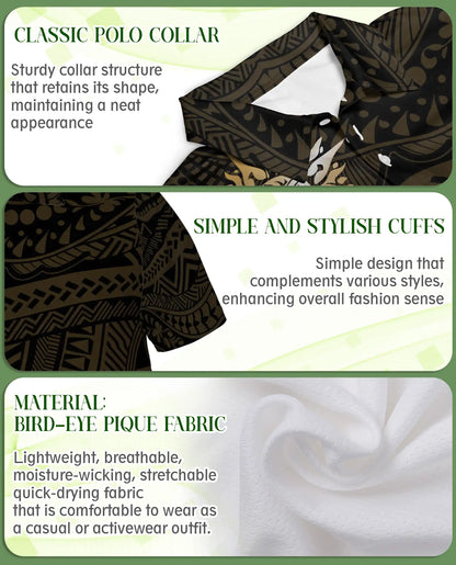 Polynesian Sea Turtle 3D Polo Shirt for Men – Tribal Ocean Style | Netecom