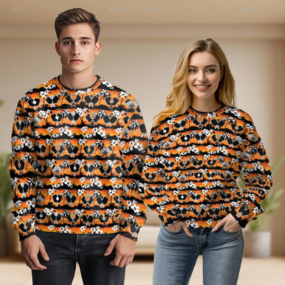 Pickleball Tropical Rhombus Pattern Sweatshirt, 3D All Over Print Geometric Palm Tree Crewneck Pullover for Men Women, Pickleball Lover Gift - Netecom