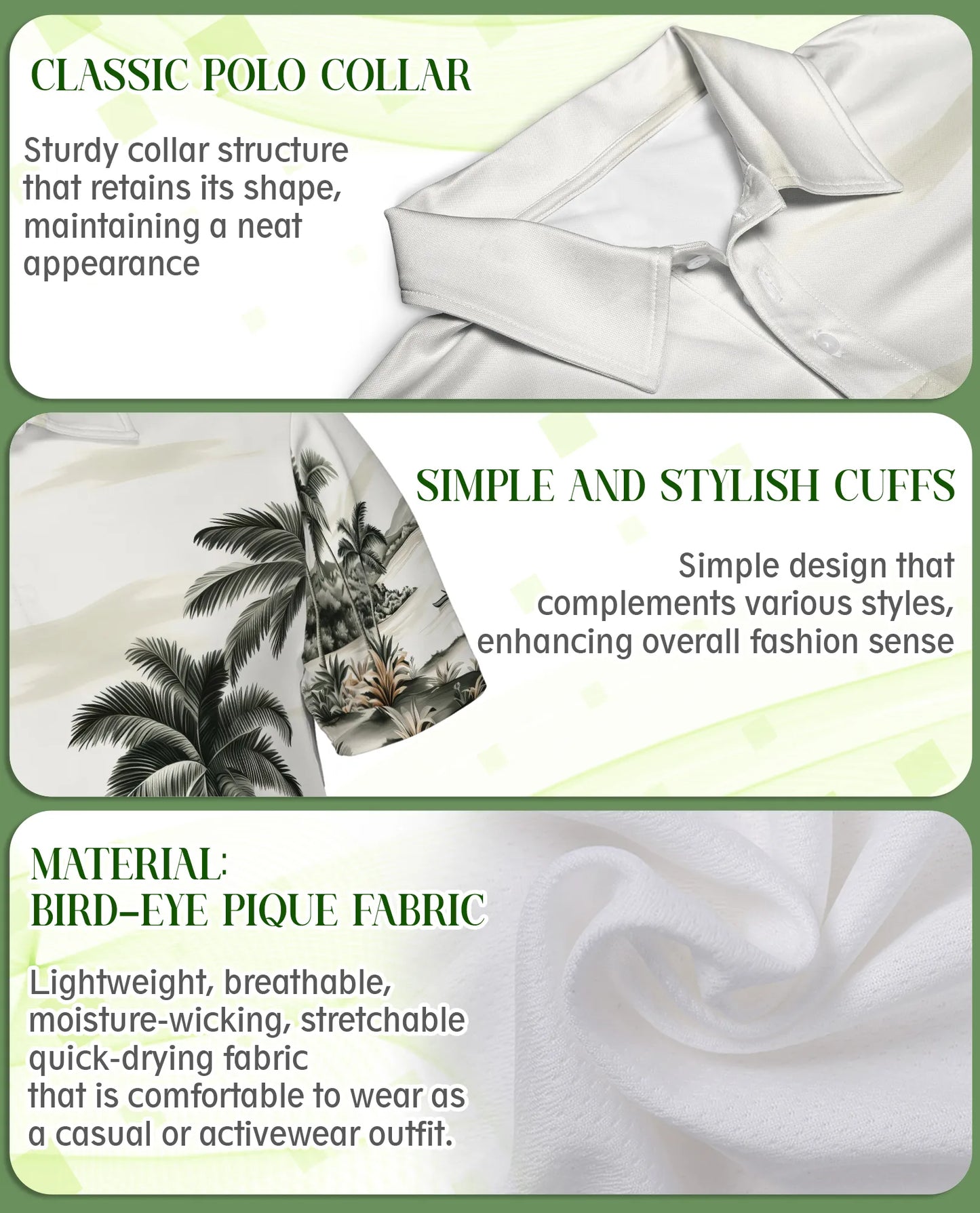 Tropical Landscape 3D Polo Shirt for Men – Vintage Beach Palm Style | Netecom