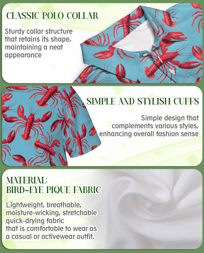 Lobster 3D Polo Shirt for Men – Seafood Ocean Summer Style | Netecom