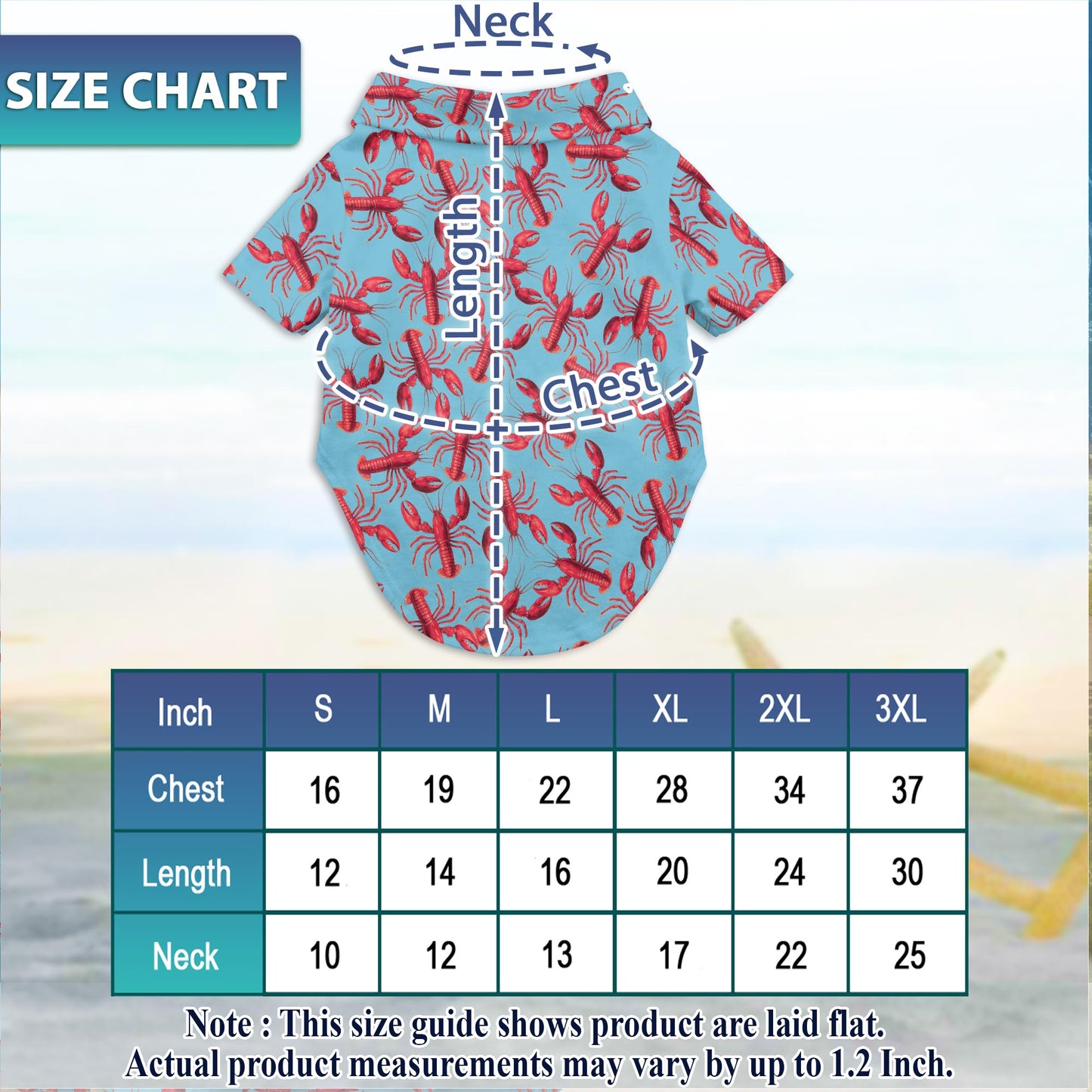 Netecom Matching Red Lobster Hawaiian Shirt for Dog and Owner, Aloha Summer Shirt, Lobster Print Button Down Outfit for Pet and Human, Beach Vacation Casual Wear