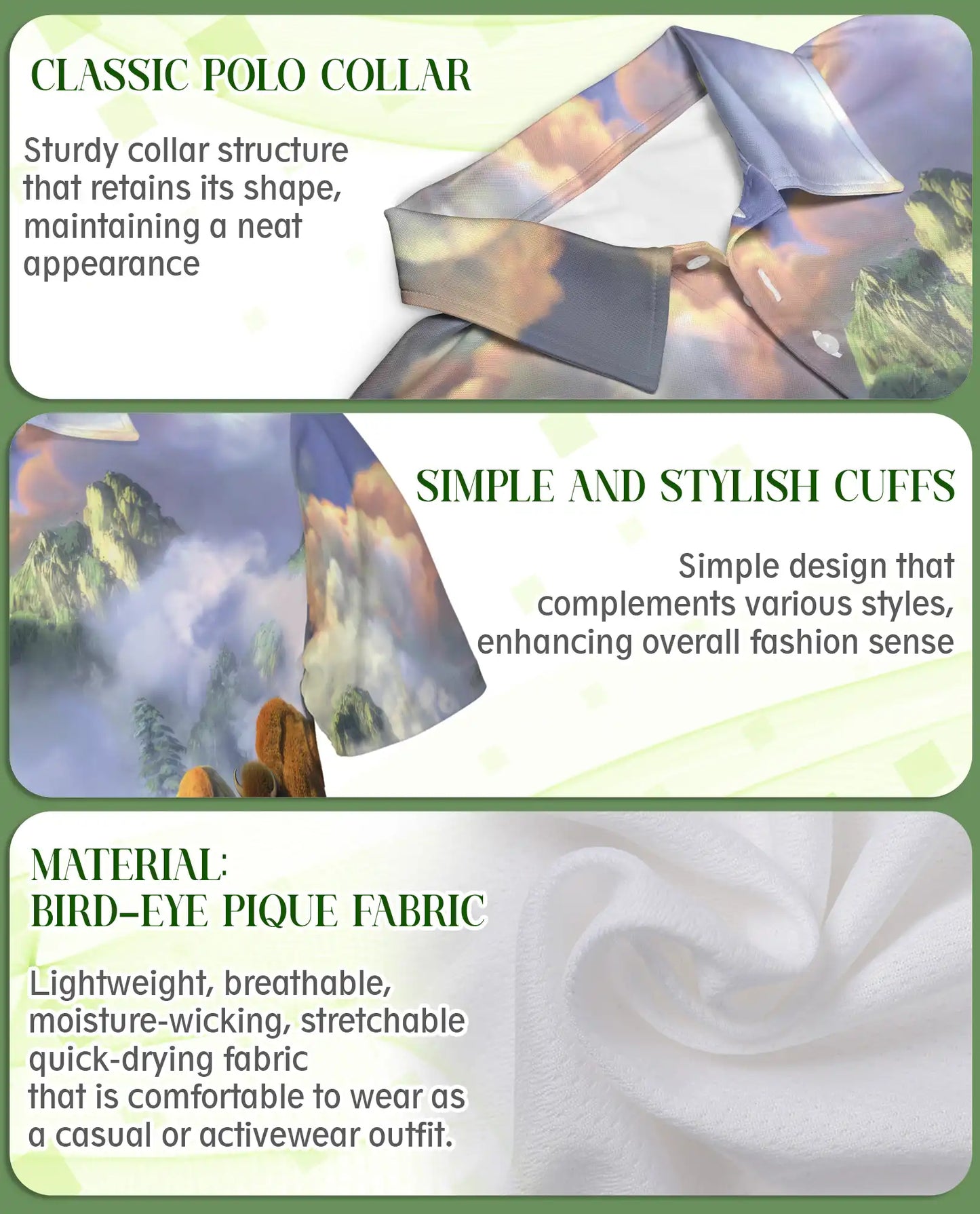 Mystical Bison Polo Shirt for Men – Majestic Wildlife Landscape | Netecom
