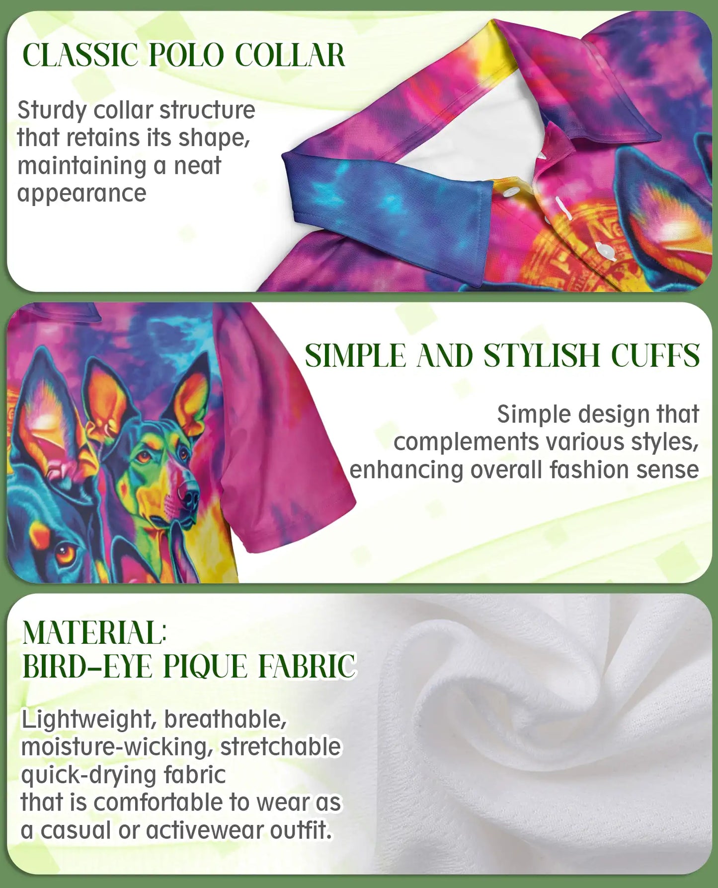 Doberman Neon Polo Shirt – Psychedelic Dog Style | Netecom