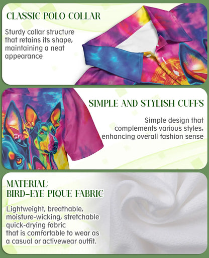 Doberman Neon Polo Shirt – Psychedelic Dog Style | Netecom