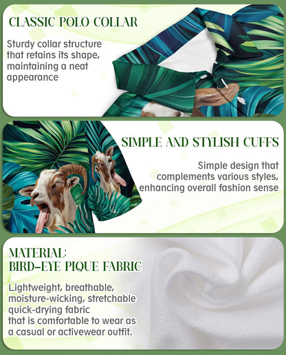 Funny Goat Polo Shirt – Tropical Animal Print | Netecom