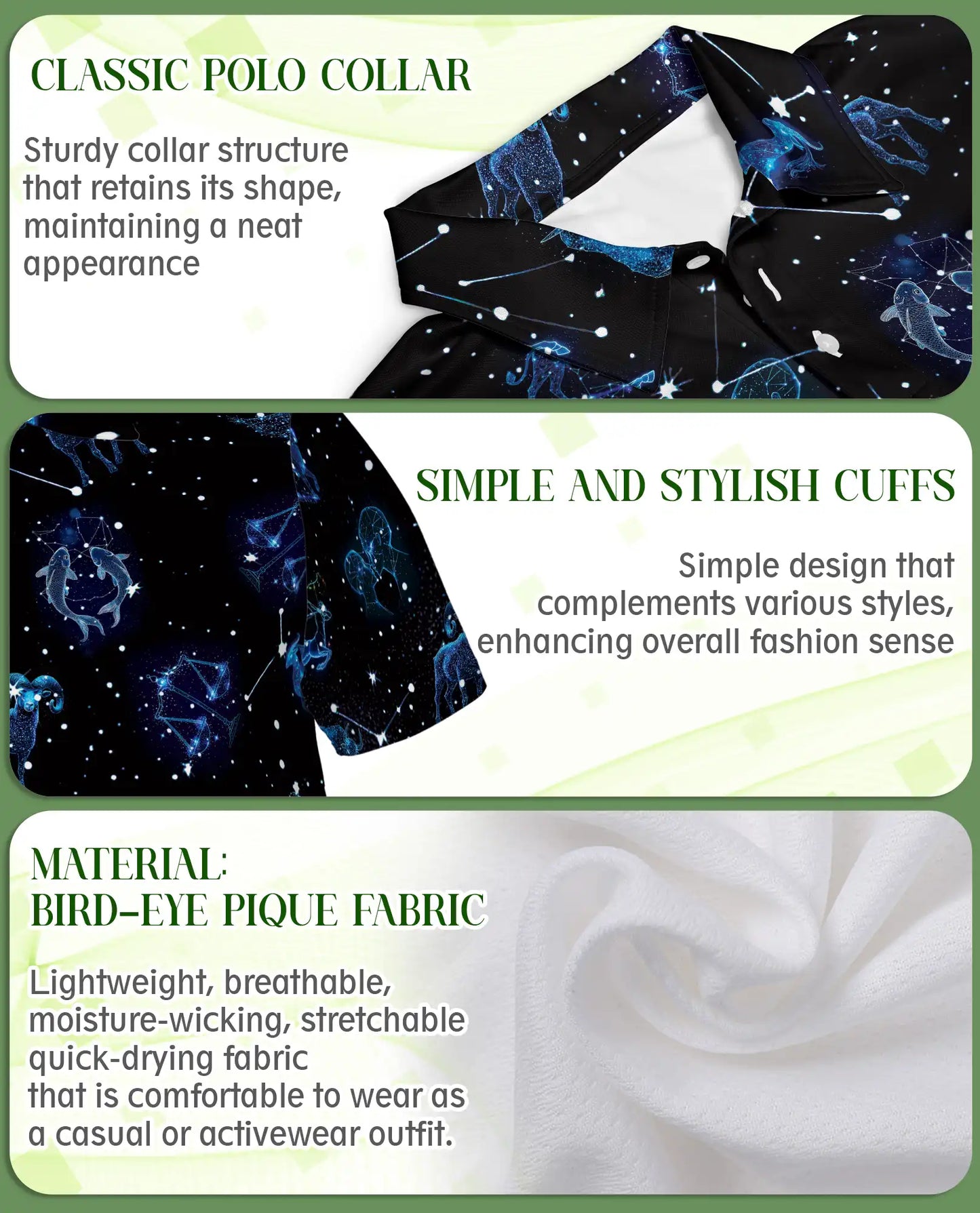 Zodiac Polo Shirt – Astrology Constellation Print | Netecom