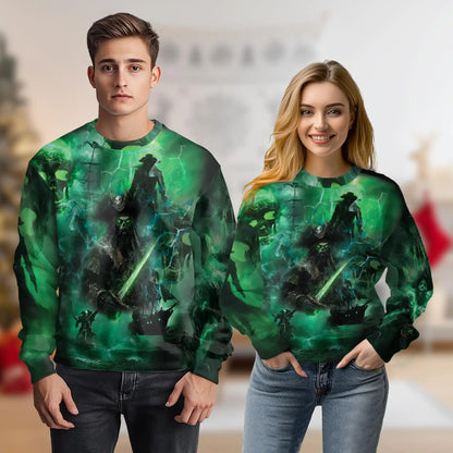 Ghost Pirate Sweatshirt, 3D All Over Print Spooky Pirate Crewneck Pullover for Men Women, Halloween Pirate Lover Gift - Netecom