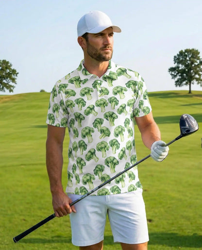 Broccoli Polo Shirt - Vegetable Lover Garden Harvest Botanical Design | Netecom