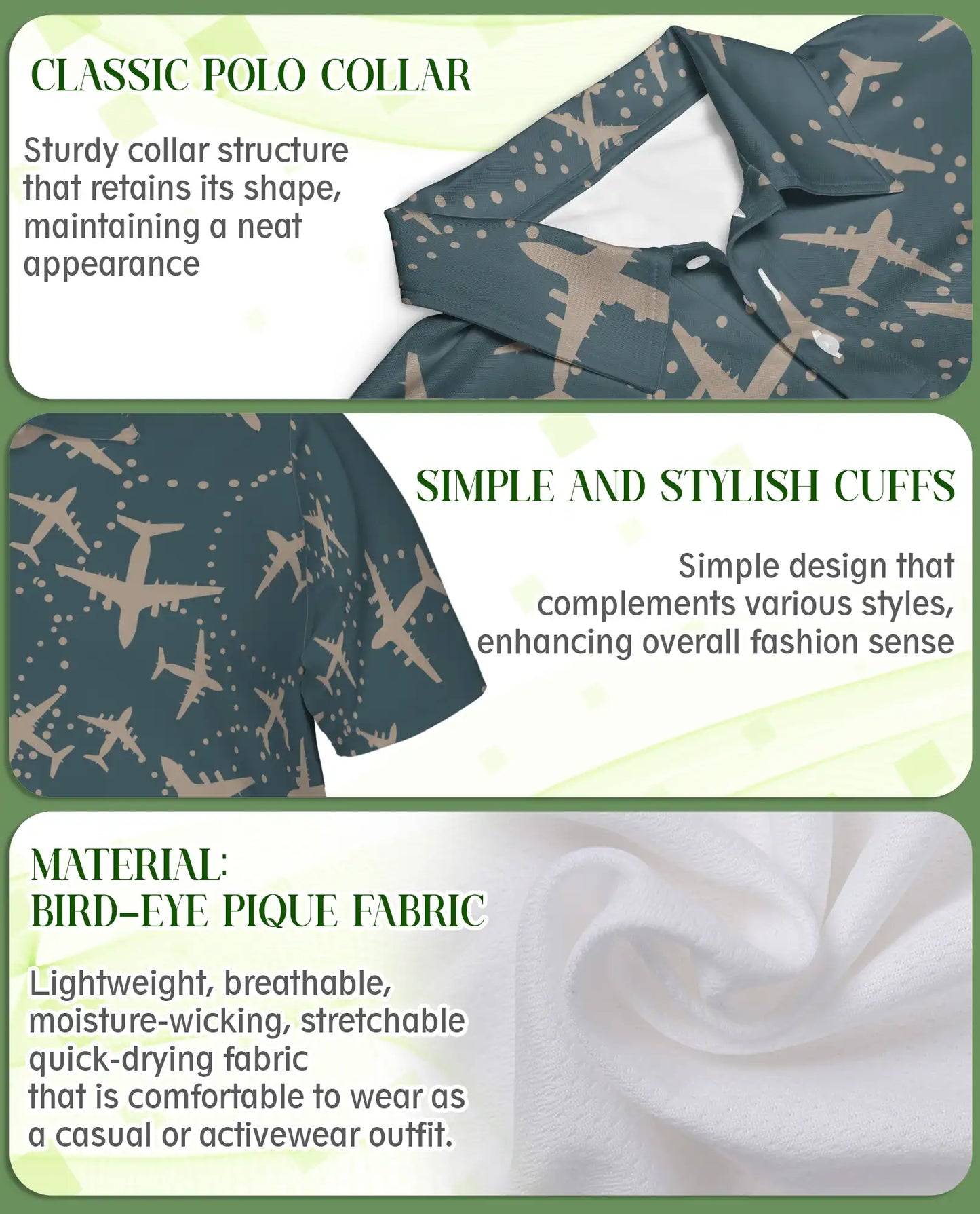 Airplane Print Polo Shirt | Netecom