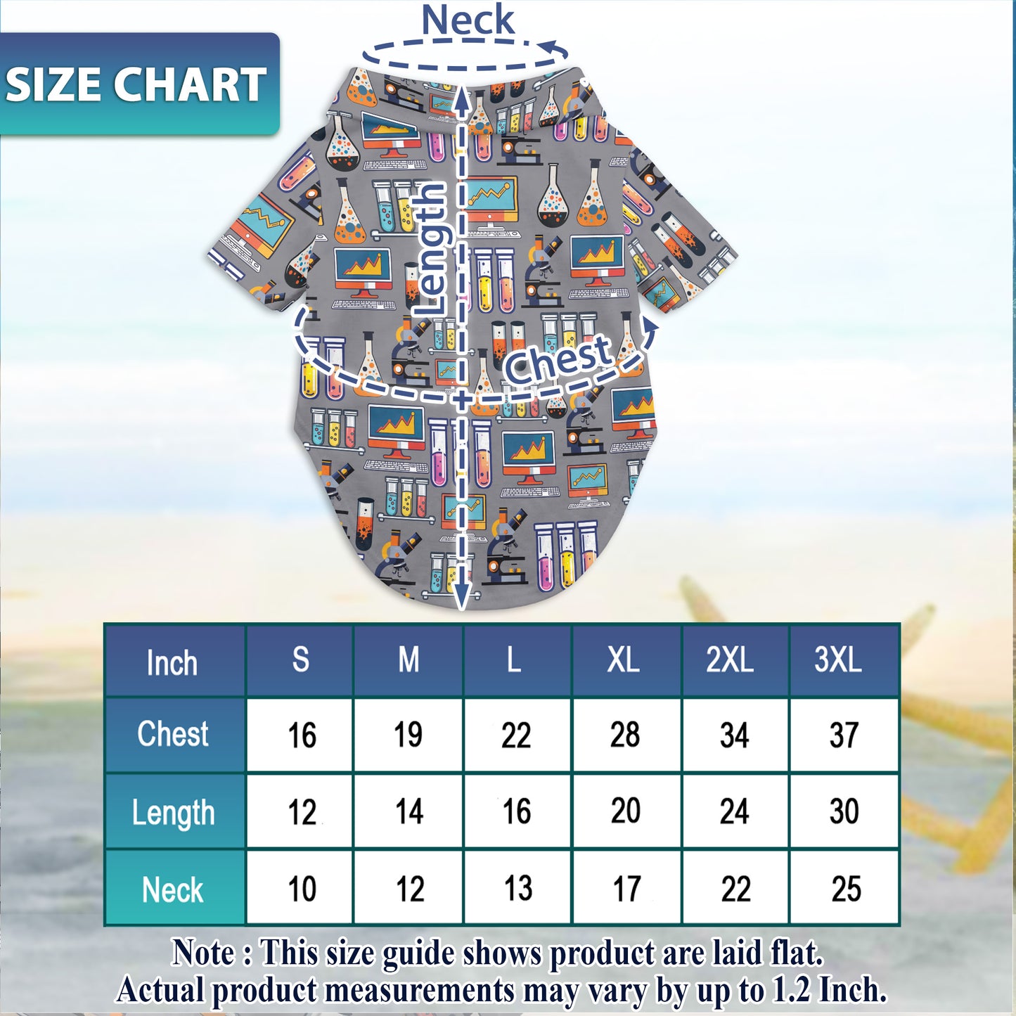 Netecom Matching Science Aloha Hawaiian Shirt for Dog and Owner, Unique Science Pattern Summer Shirt, Button Down Outfit for Pet and Human, Beach Vacation Outfit