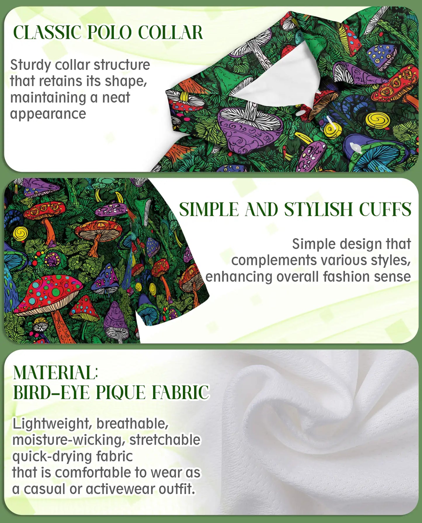 Psychedelic Mushroom 3D Polo Shirt for Men | Netecom