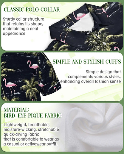 Flamingo Tropical Polo Shirt for Men – Island Beach Style | Netecom