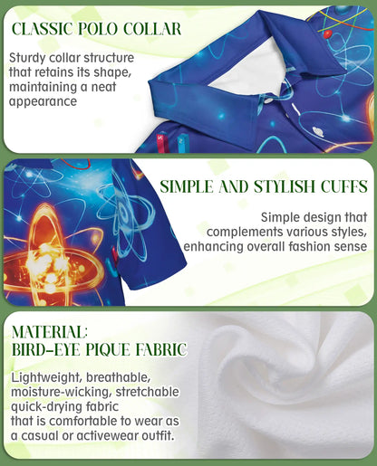 Physics Atom Polo Shirt – Science Formula Print | Netecom