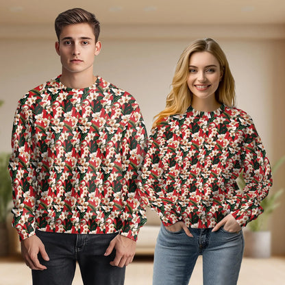 Red Orchid Ginger Sweatshirt, 3D All Over Print Tropical Floral Crewneck Pullover for Men Women, Exotic Flower Lover Gift - Netecom