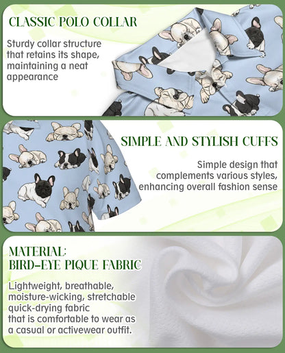 French Bulldog Pattern Polo Shirt | Netecom