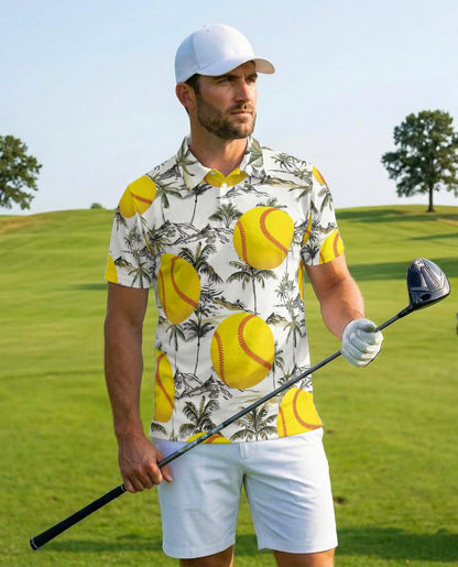 Softball Tropical Polo Shirt for Men – Summer Sports Style | Netecom