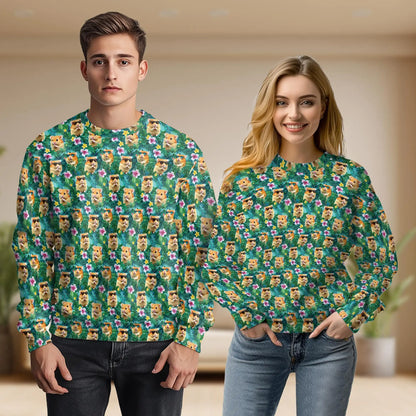 Hamster Tropical Sweatshirt, 3D All Over Print Cute Hamster Crewneck Pullover for Men Women, Small Pet Lover Gift - Netecom
