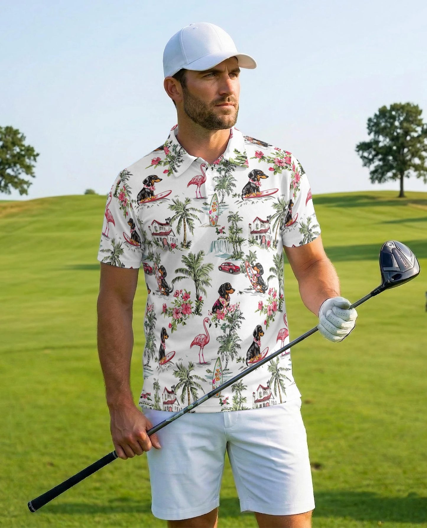 Lovely Dachshund Polo Shirt for Men – Cute Dog Lover Style | Netecom